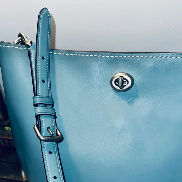 Coach 1941 Leather Duffel Shoulder Bag  - Steel Blue - Style 58017 - Picture 4 of 15